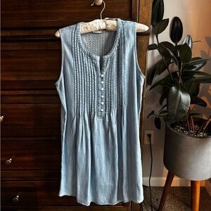 Vineyard Vines Sky Blue Pintuck Sleeveless Dress